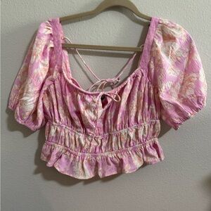 Forever 21 Pink Floral Crop Top